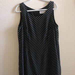 DANNY & NICOLE Black Midi Dress with Polka Dots